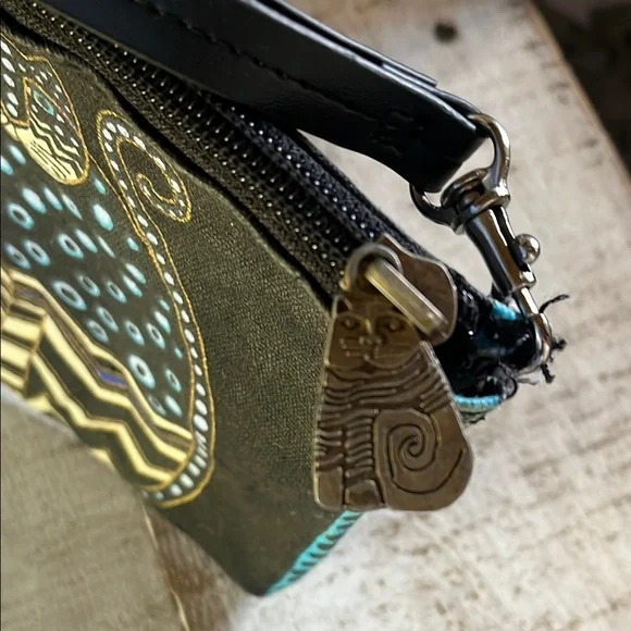 LAUREL BURCH Black and Gold Cat Pattern Pouch - Picture 3 of 5